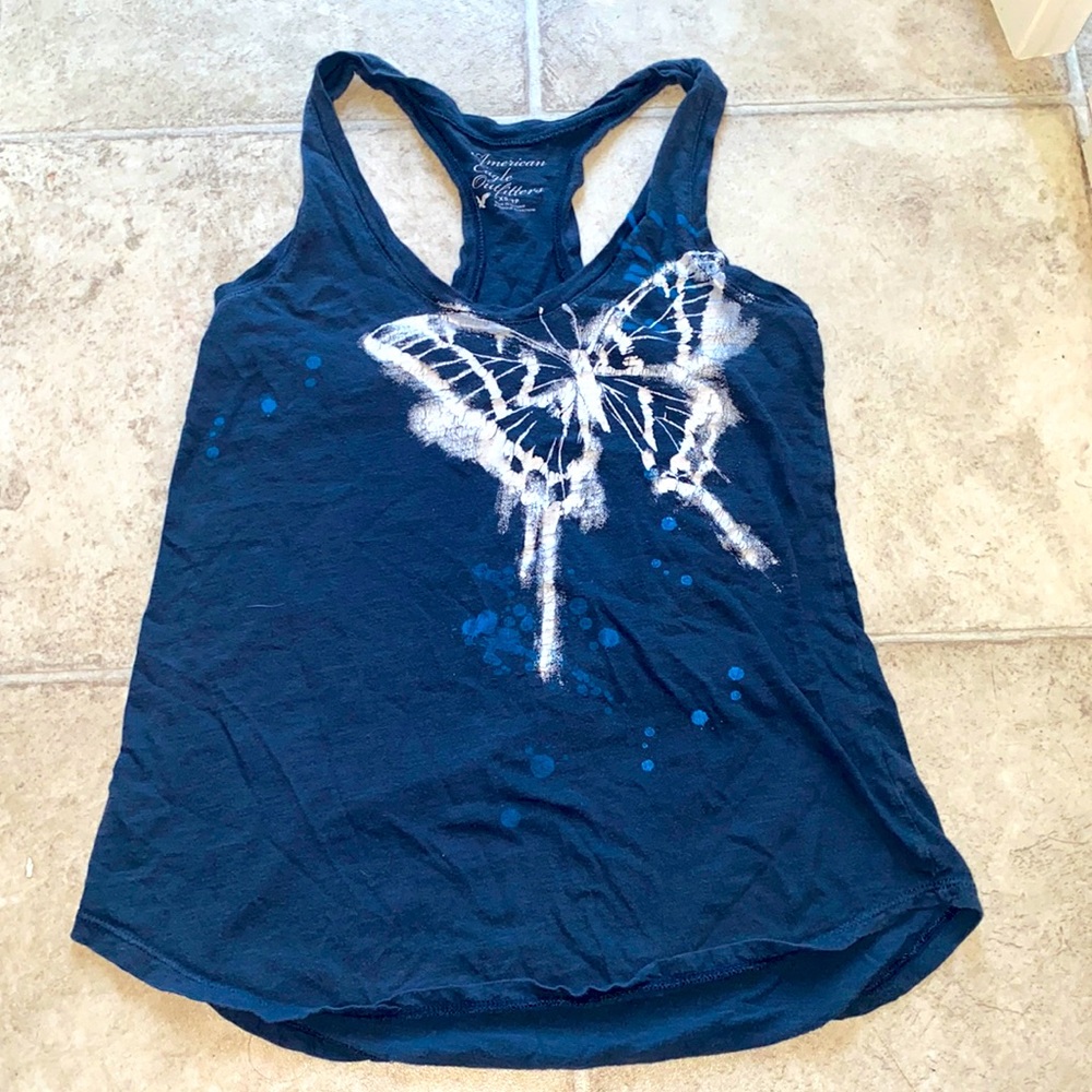 AMERICAN EAGLE butterfly tank top